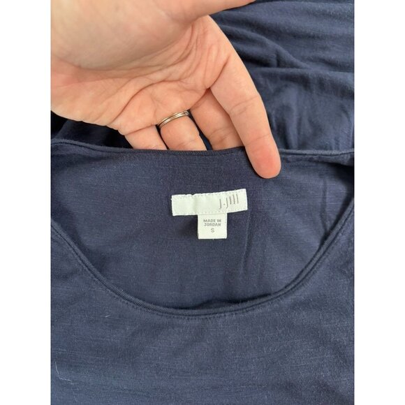 J. Jill women's small navy jersey knit‎ pleated maxi dress casual flowy stretch - Picture 6 of 7